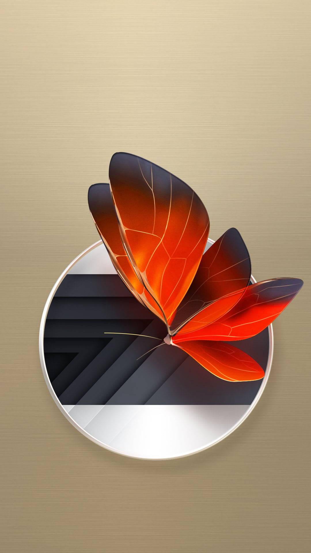 Download Vector Art Aesthetic Orange Butterfly Wallpaper 