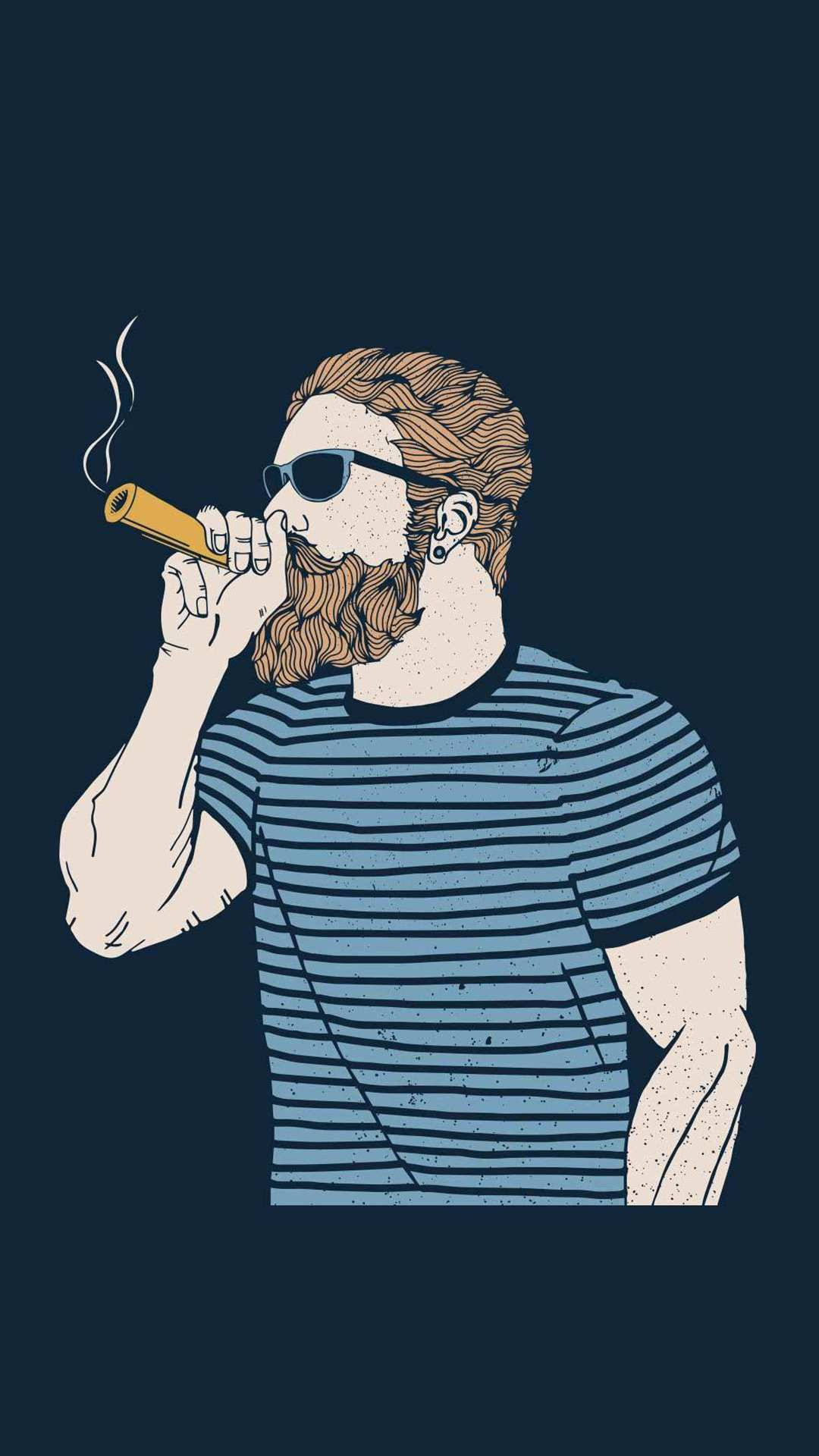 Artevectorial De Un Hombre Fumando Un Porro. Fondo de pantalla