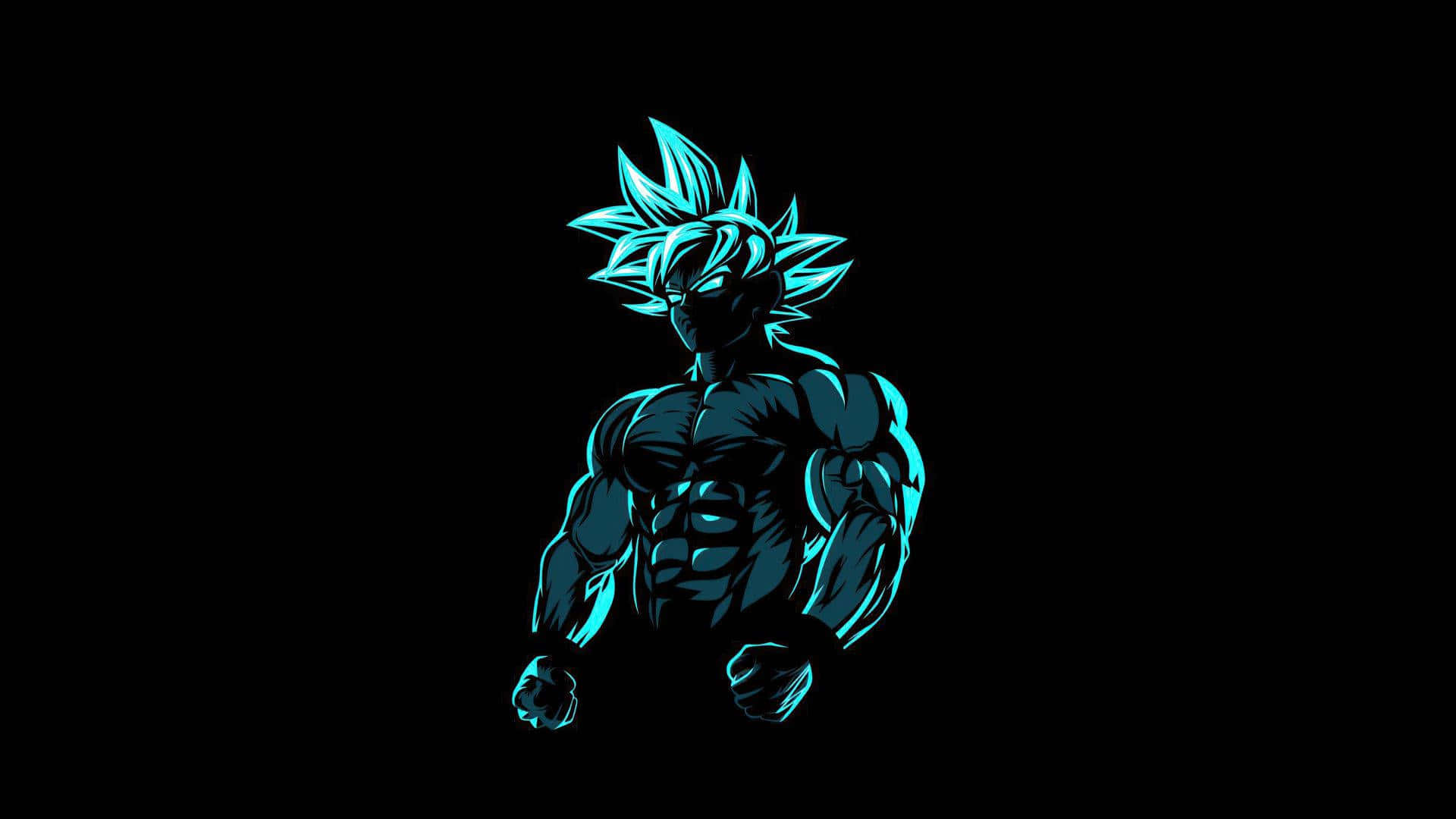 Artevectorial De Son Goku Con Estética Oscura De Anime. Fondo de pantalla