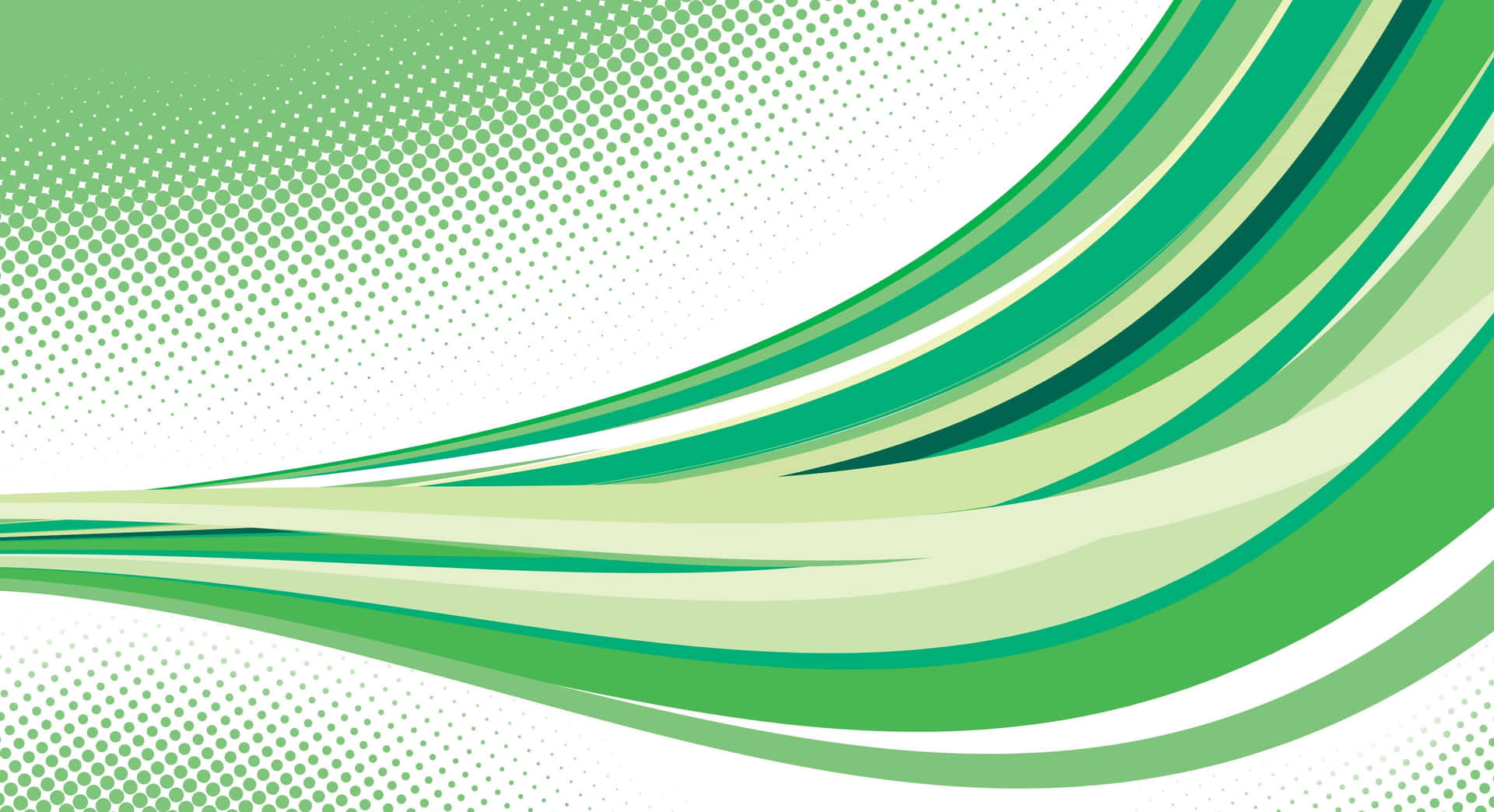 Green And White Waves Vector Background