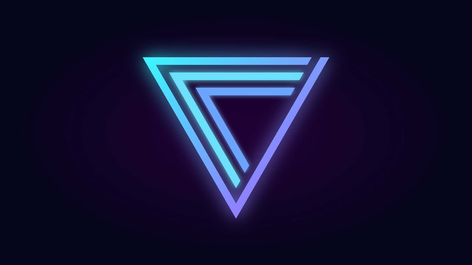 Neon Letter F Logo On Dark Background