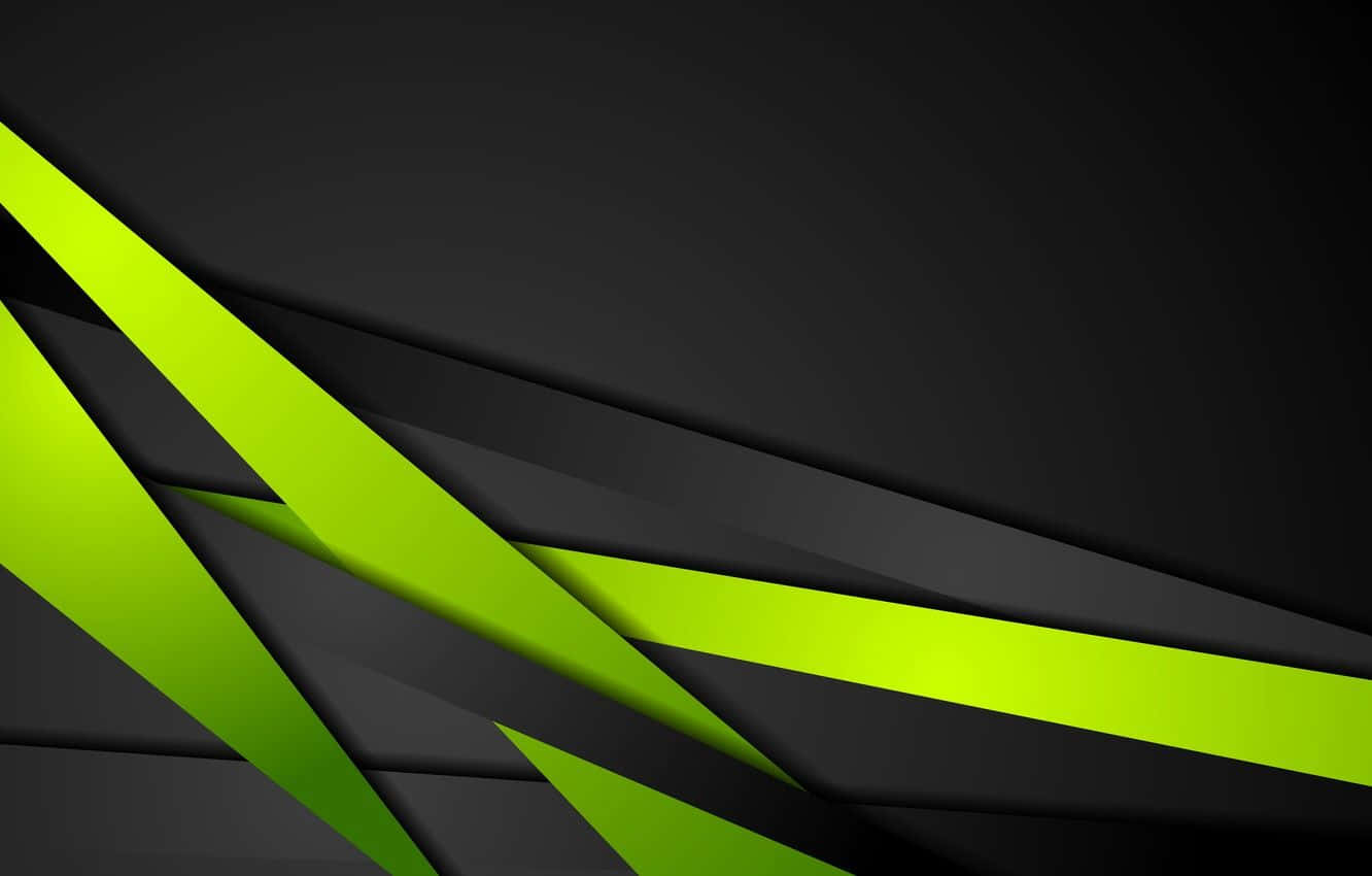 Green And Black Lines Abstract Vector Background