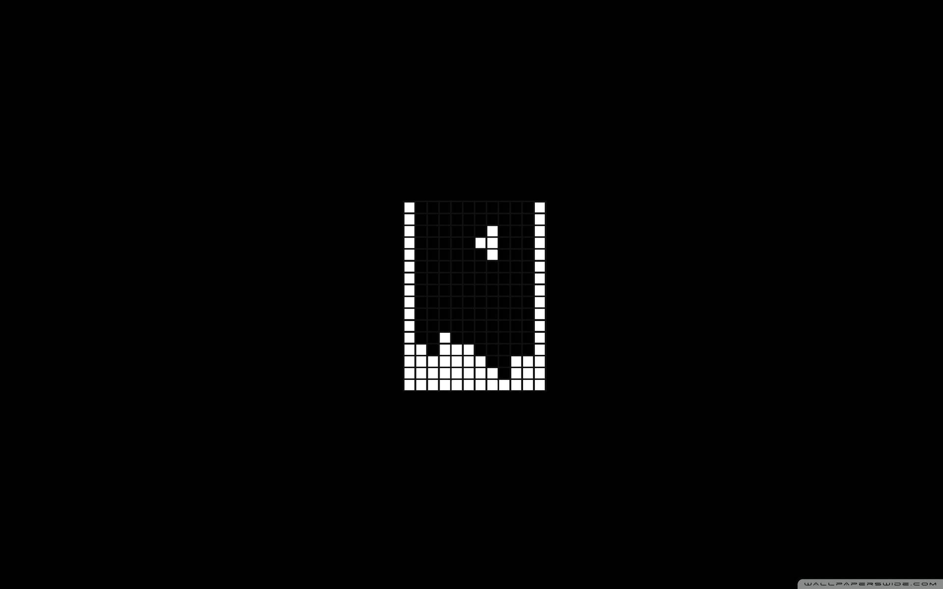 Vector Black And White Tetris Game Wallpaper