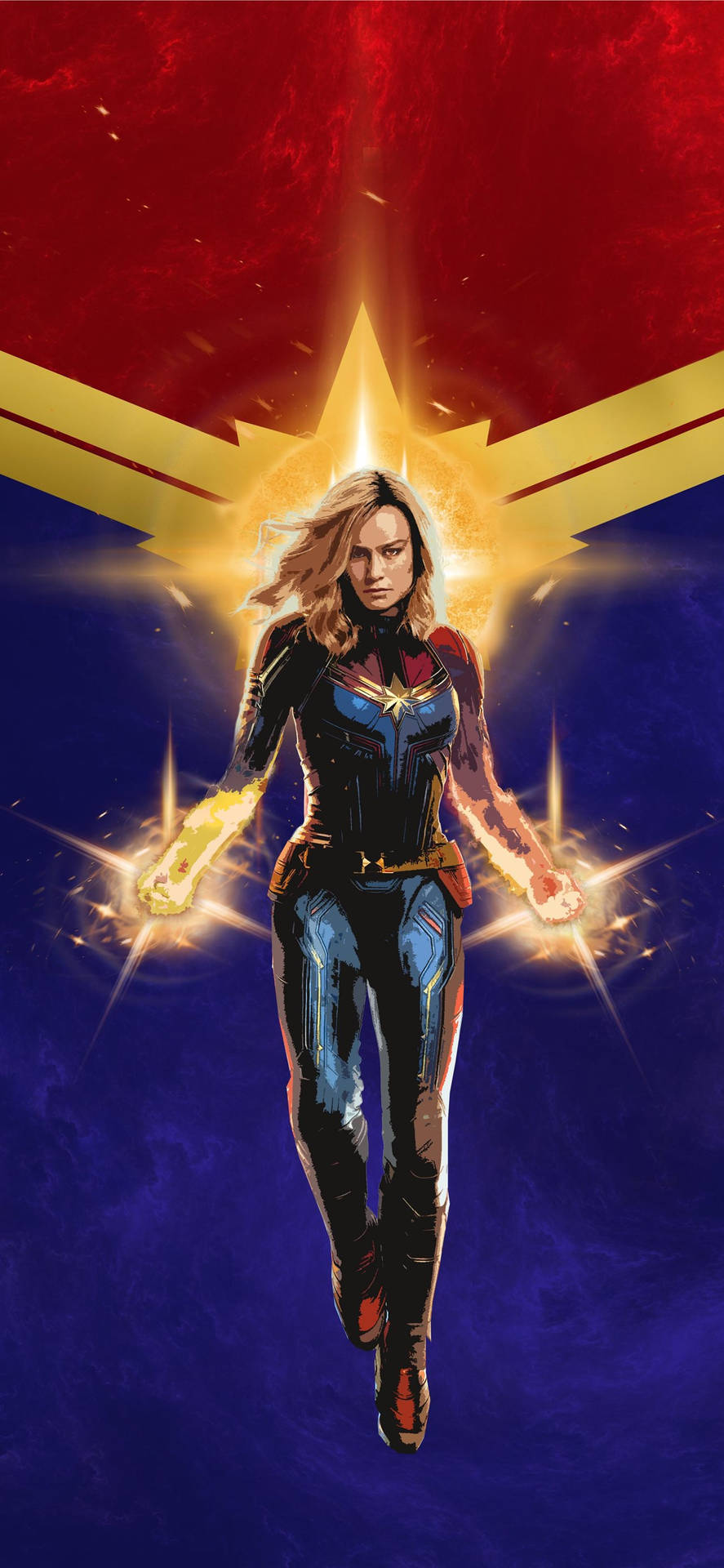 Vector Captain Marvel iPhone Wallpaper