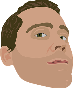 Vector Illustrationof Man's Face PNG