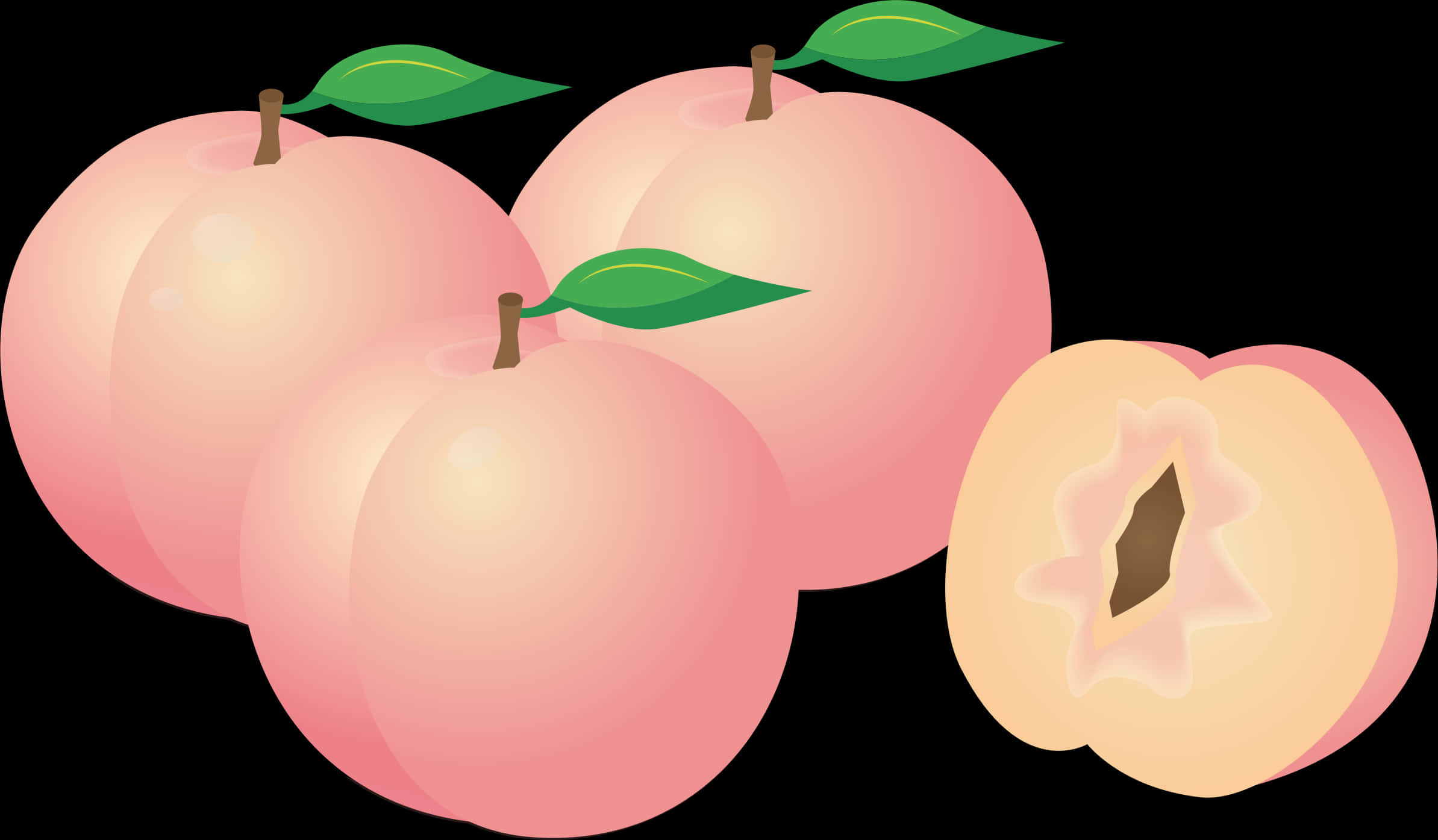 Vector Illustrationof Peaches PNG