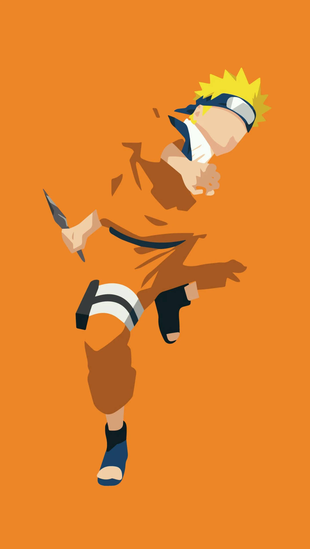 Artevectorial De Naruto En Color Naranja Para Móviles En 4k. Fondo de pantalla