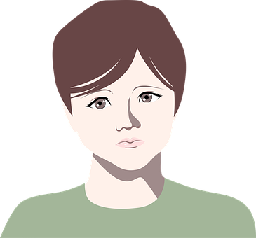Vector Portraitof Young Woman PNG