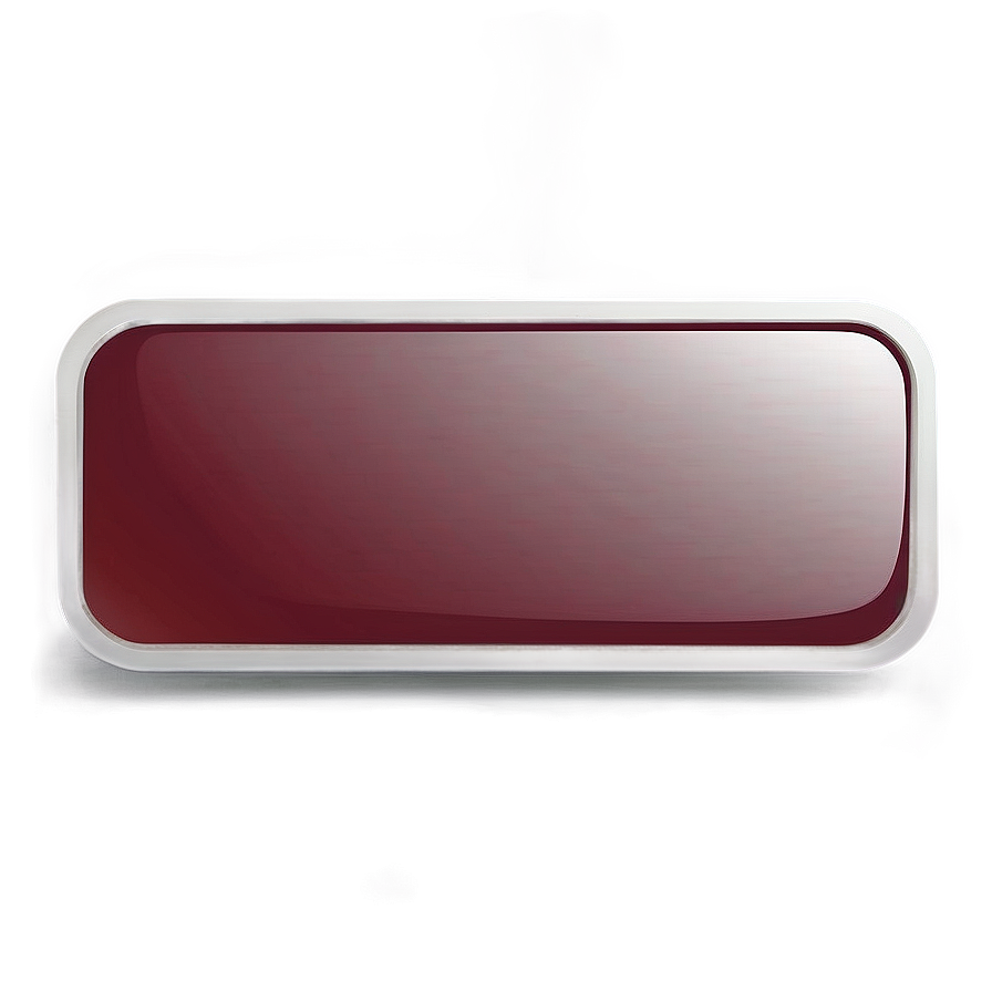A glowing maroon button with white border on a blurred mauve background