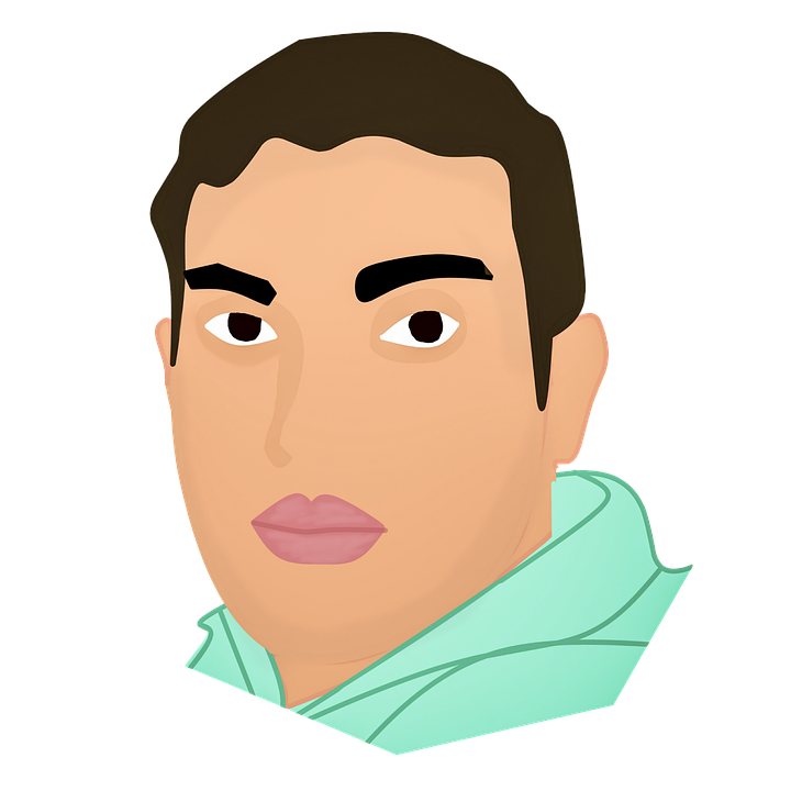 Vector Style Male Face Illustration PNG