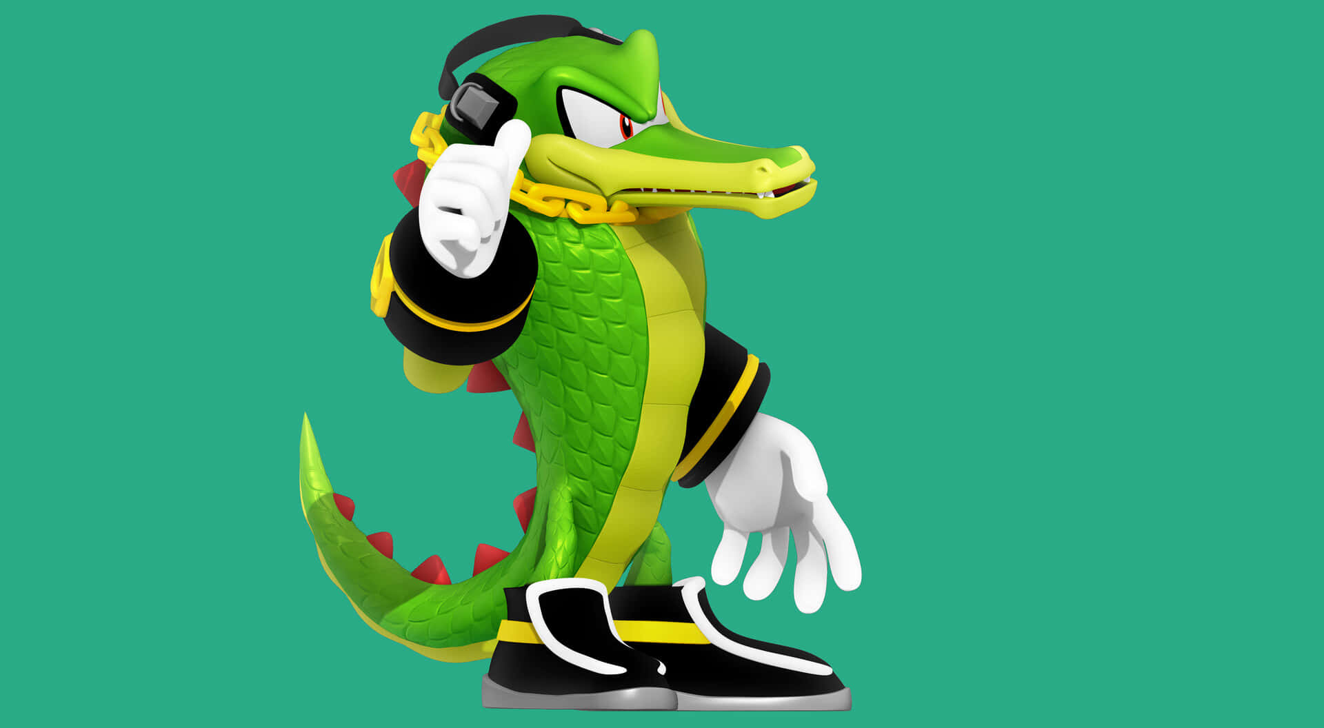 Vector The Crocodile striking a pose in the Sonic Universe Wallpaper