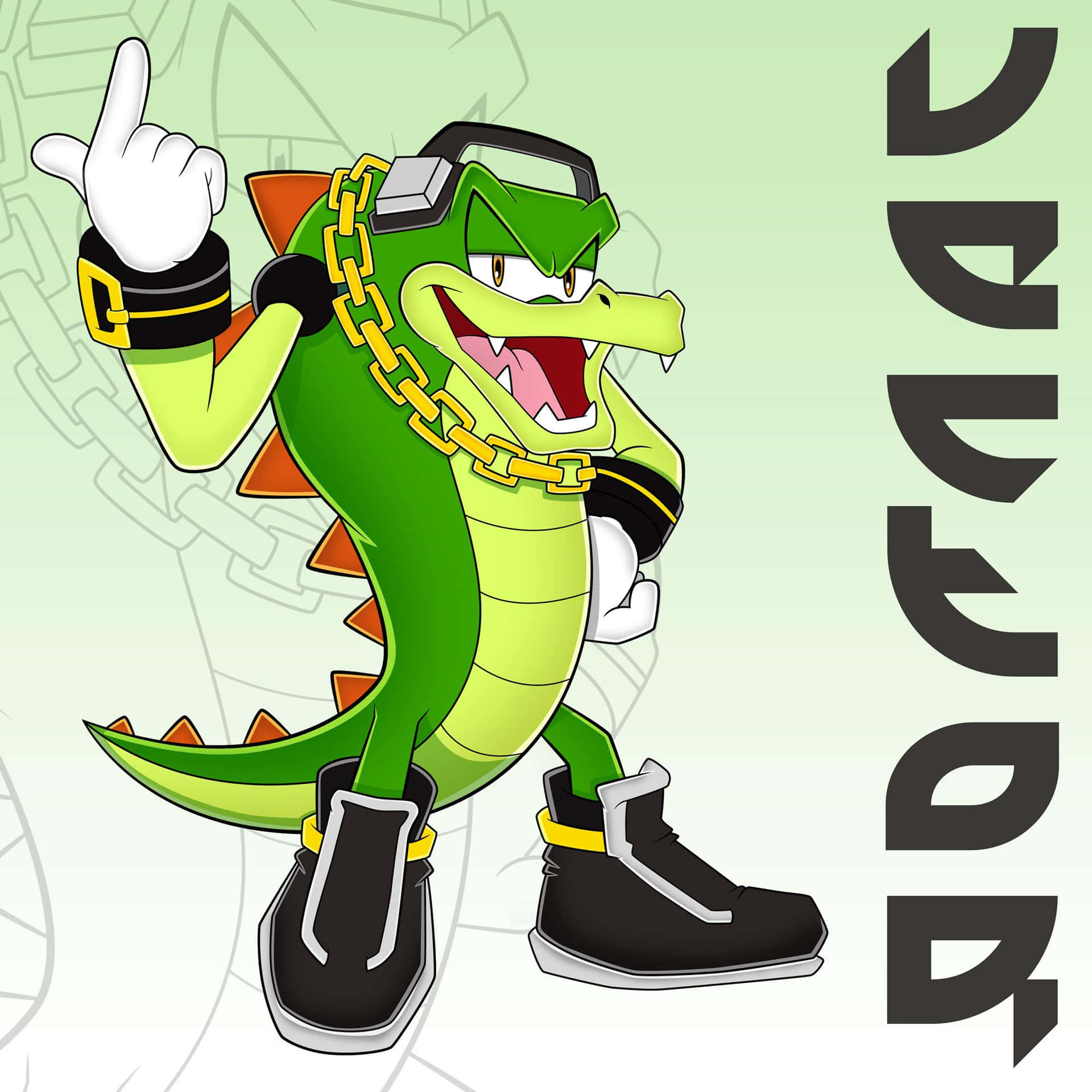 Vector The Crocodile rocking out with his headphones Wallpaper