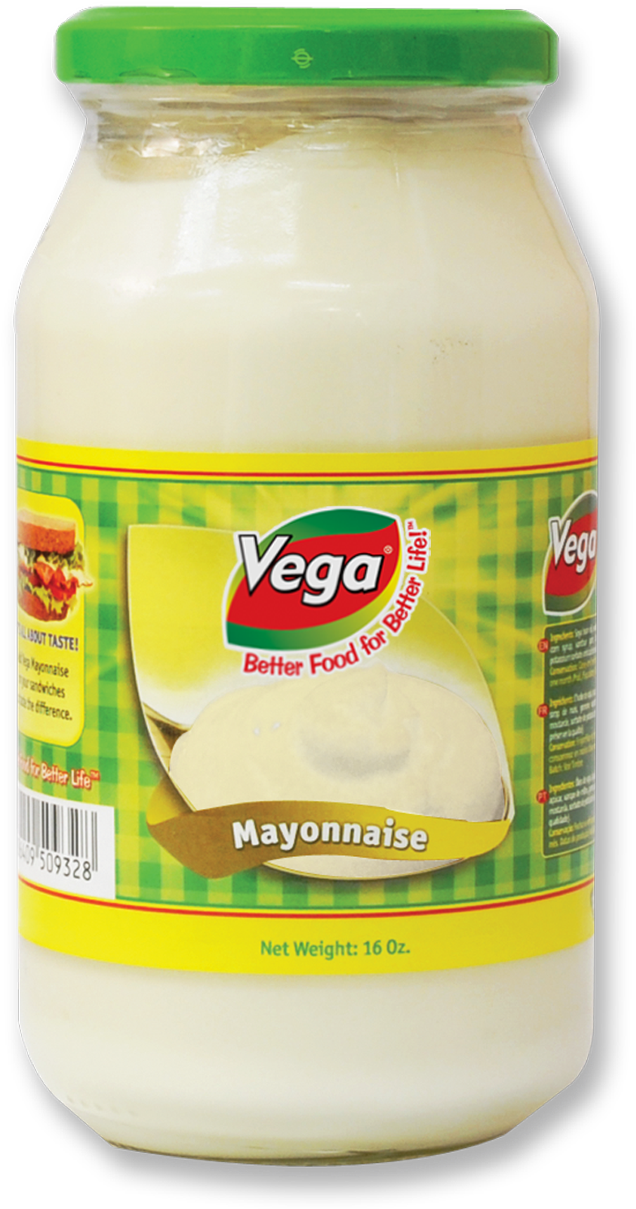 Vega Mayonnaise Jar16oz PNG
