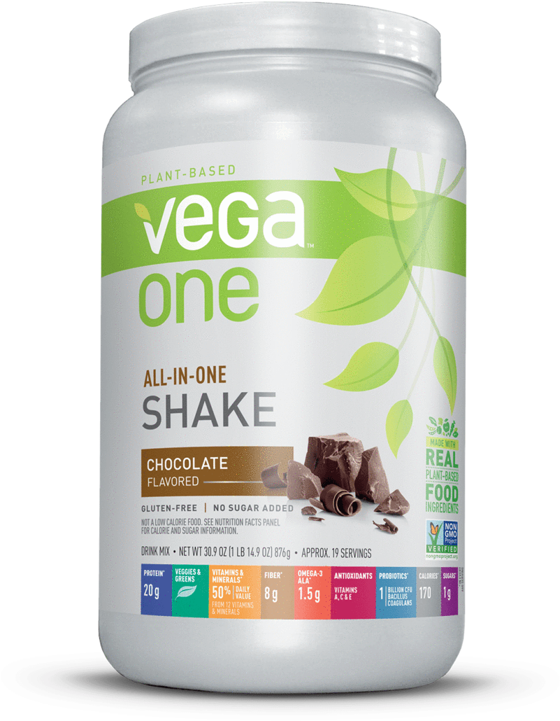 Vega One Chocolate Flavored Plant Based Protein Shake PNG