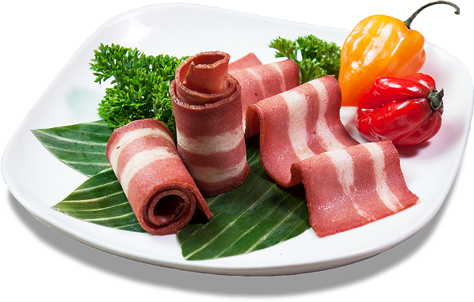Vegan Bacon Displayon Plate PNG