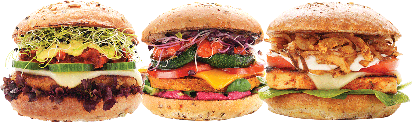 Vegan Burger Trio PNG
