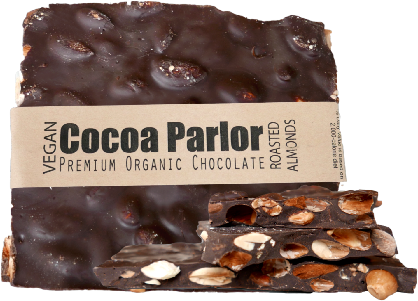 Vegan Cocoa Parlor Chocolatewith Almonds PNG