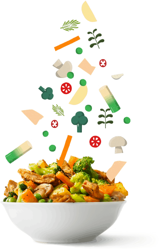 Vegan Stir Fry Vegetables Floating PNG