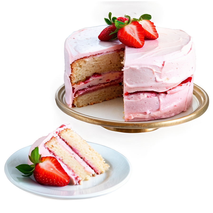 Vegan Strawberry Cake Png Ebc PNG