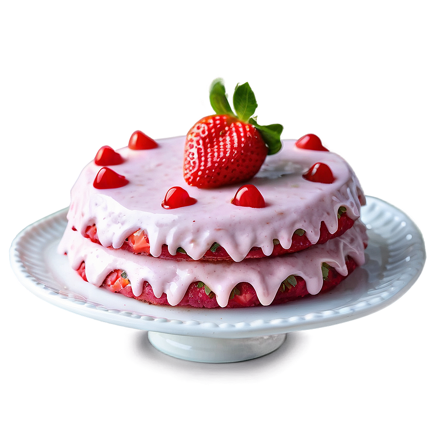 Vegan Strawberry Cake Png Plr PNG