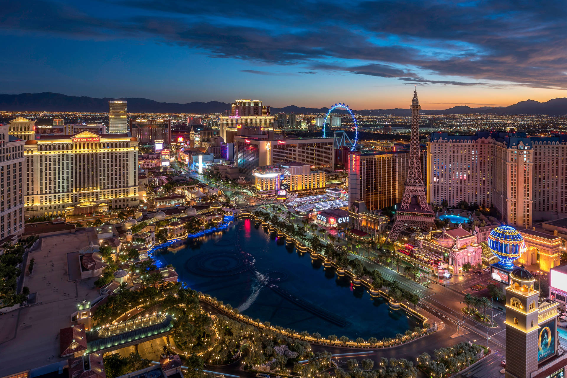 Vegas4k Nevada Skyline Sonnenuntergang Wallpaper