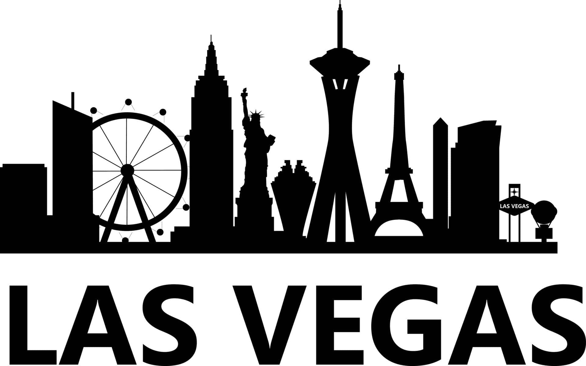 Schwarzerund Weißer Hintergrund Von Las Vegas