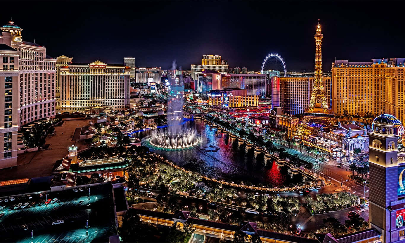 Nachtsichtlas Vegas Hintergrund Berühmte Sehenswürdigkeit