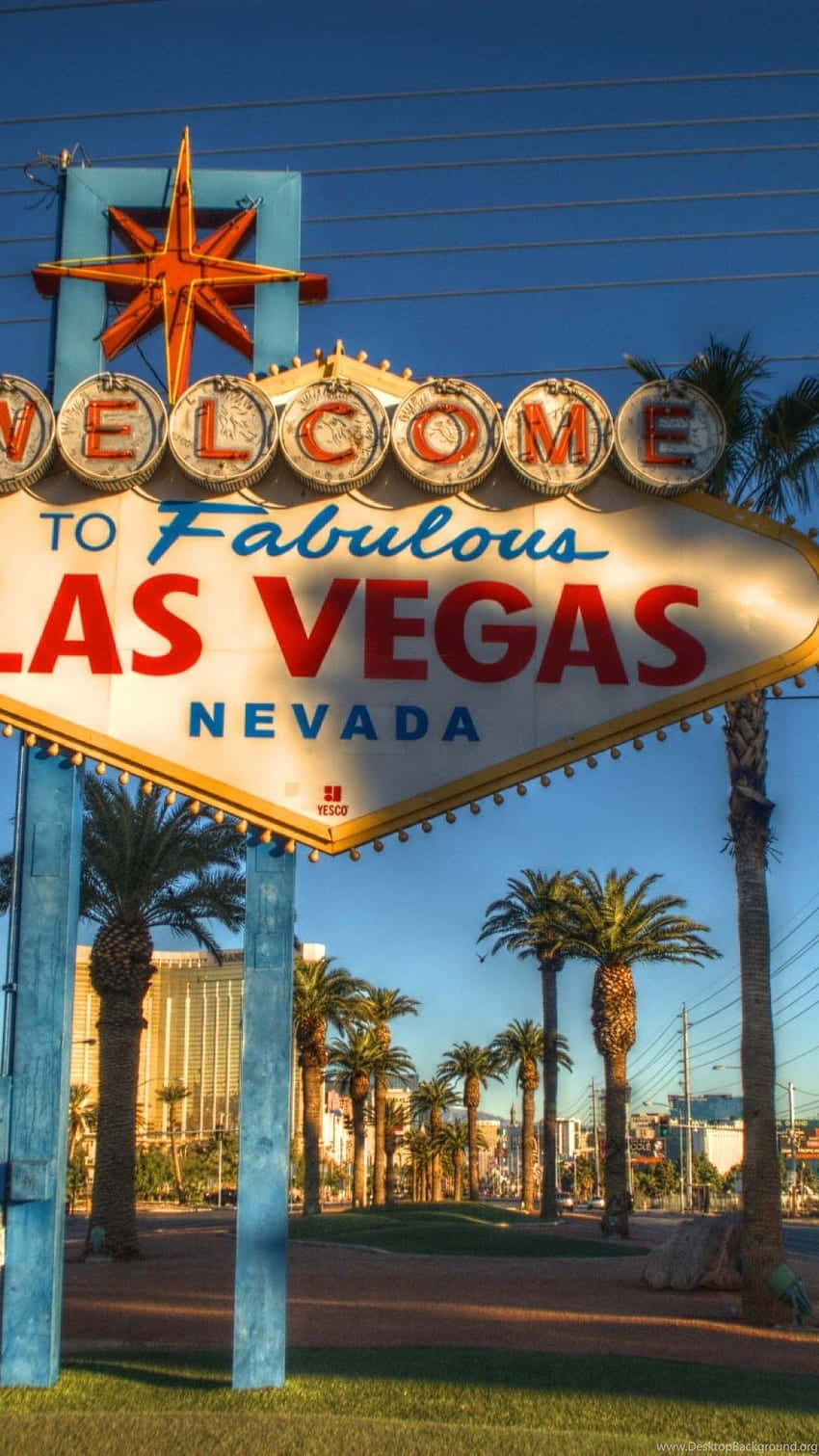 Porträttskyltning Välkommen Till Las Vegas Bakgrund