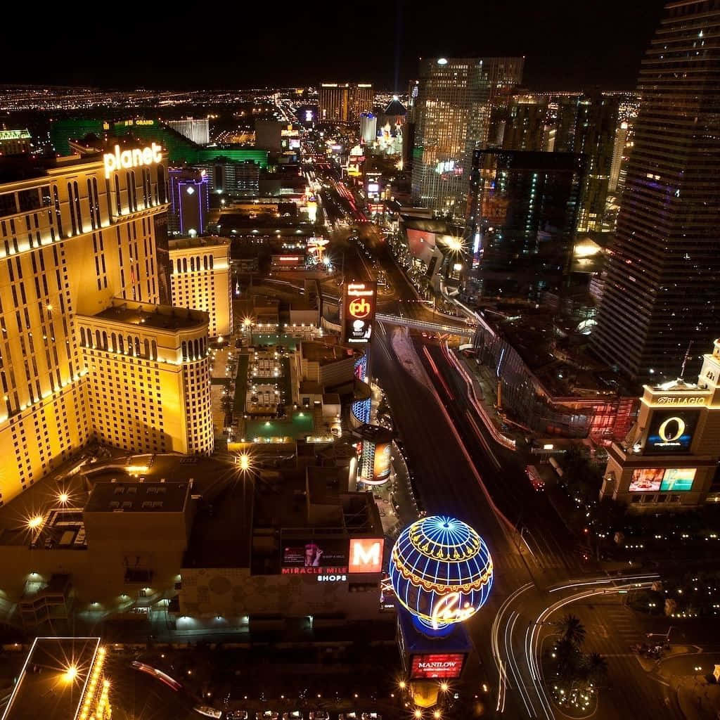 Hintergrundbildmit Einer Aufsicht Auf Das Planet Hollywood In Las Vegas