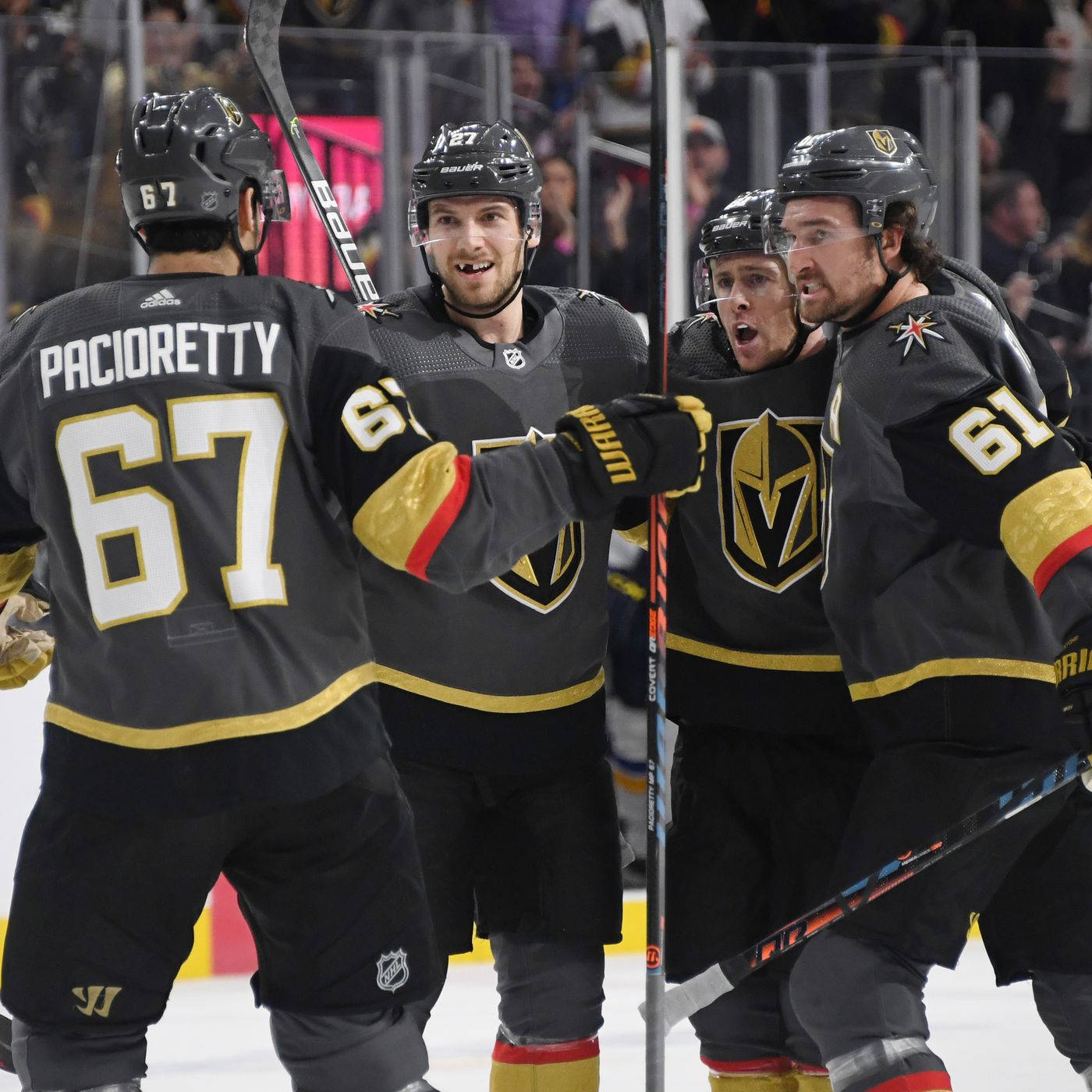 Vegas Golden Knights Mark Stone And Teammates During 2020 Game Wallpaper