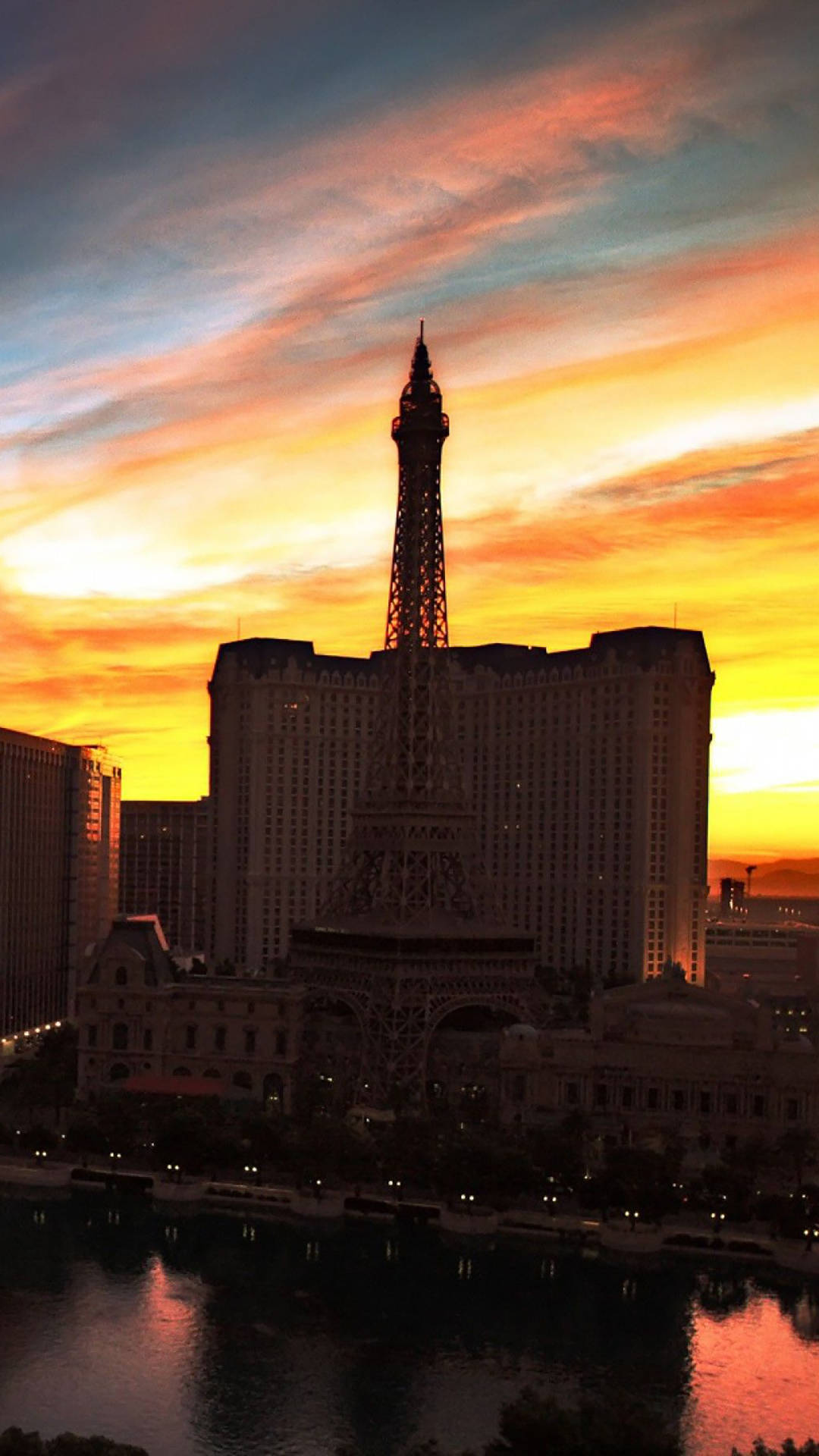 Paris Las Vegas Silhouette Iphone Wallpaper