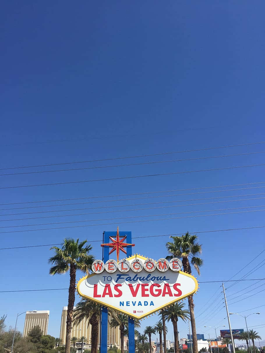 Ikoniskabilden Av Las Vegas-skylten.