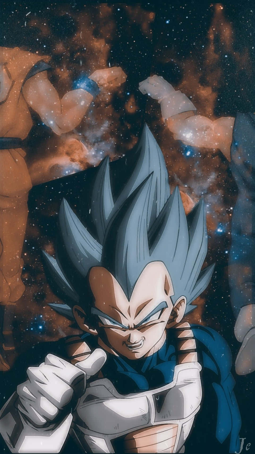 A powerful Vegeta unleashes his fury with a confident battle stance in this high-resolution background.
