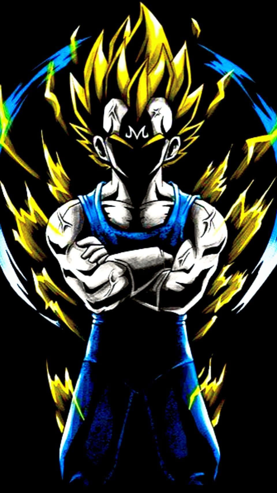 The mighty Vegeta - Prince of all Saiyans, showcasing his power and fierce determination in a high-quality, dynamic background.