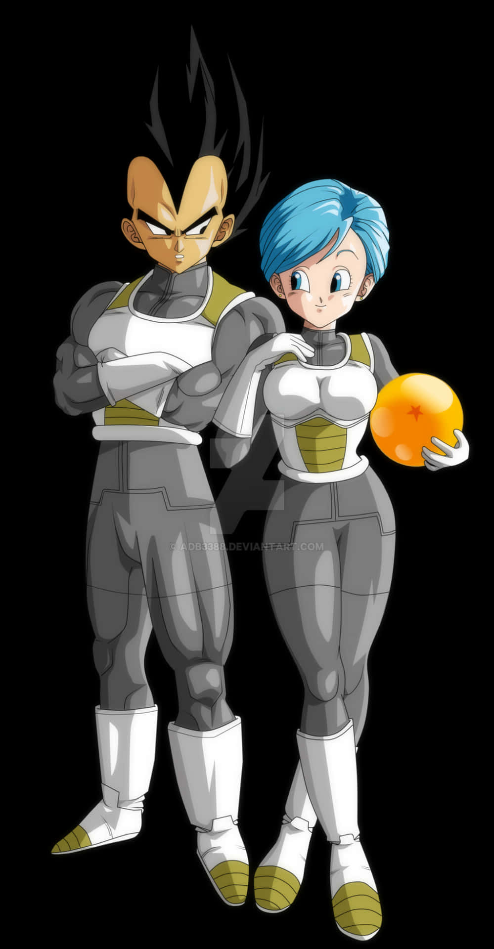 Vegeta and Bulma together to defeat the powerful foes Wallpaper