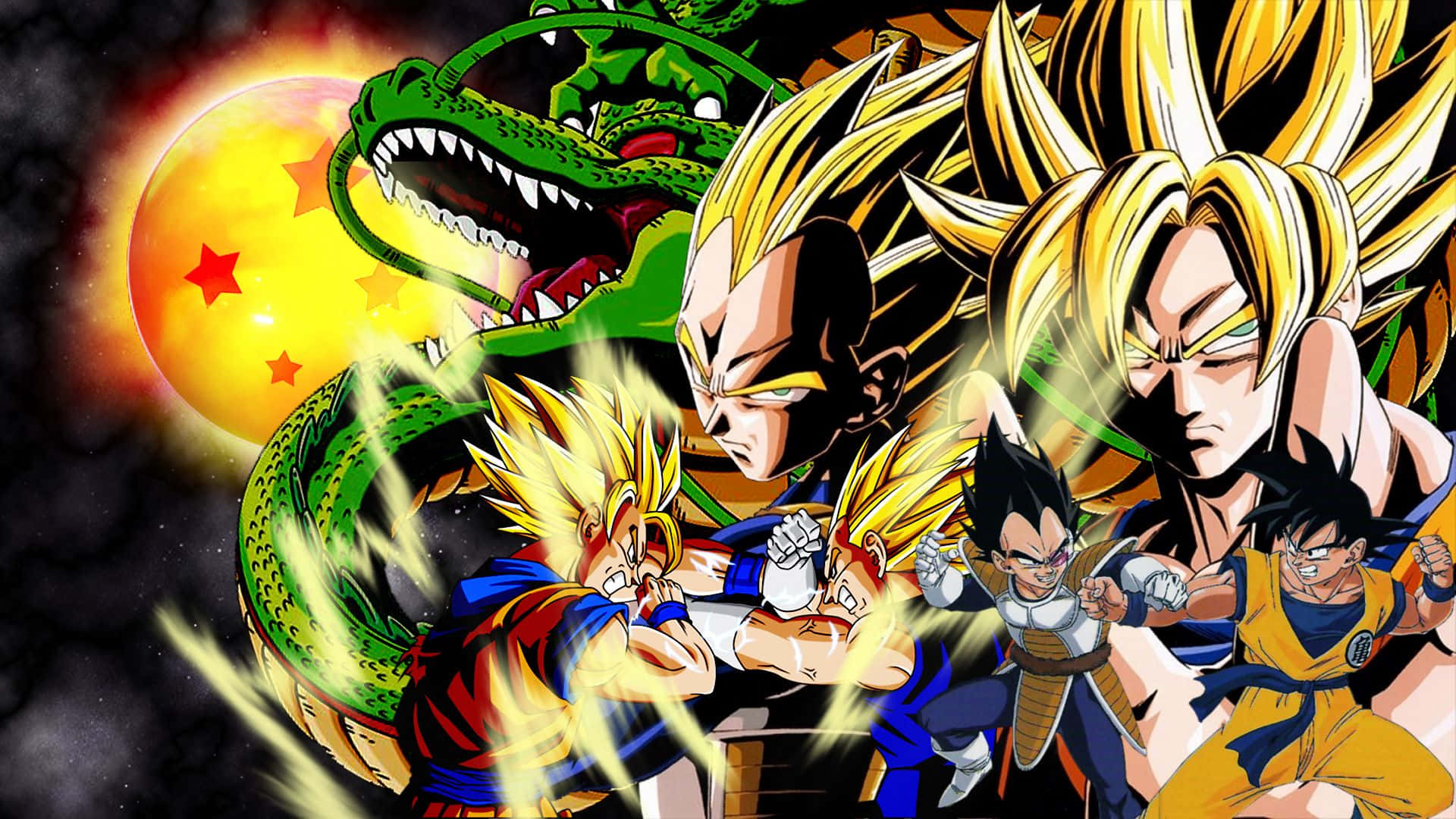Epic Showdown Between Vegeta and Goku Wallpaper