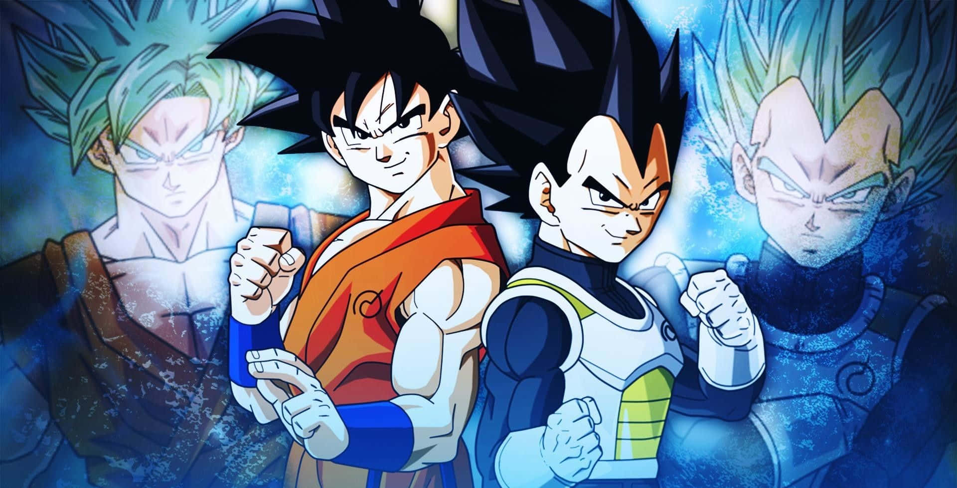 Épicaconfrontación Entre Vegeta Y Goku Fondo de pantalla