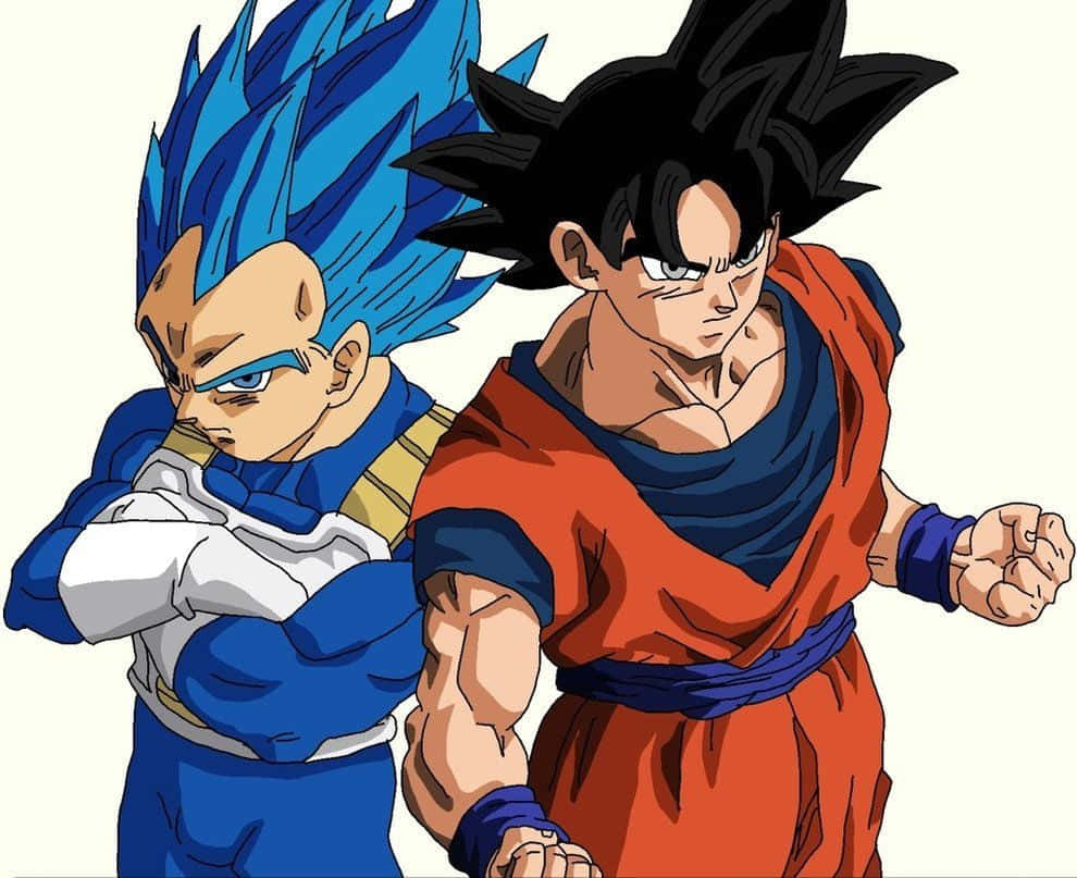 Rivals Unite - Goku and Vegeta in their Super Saiyan Forms Wallpaper