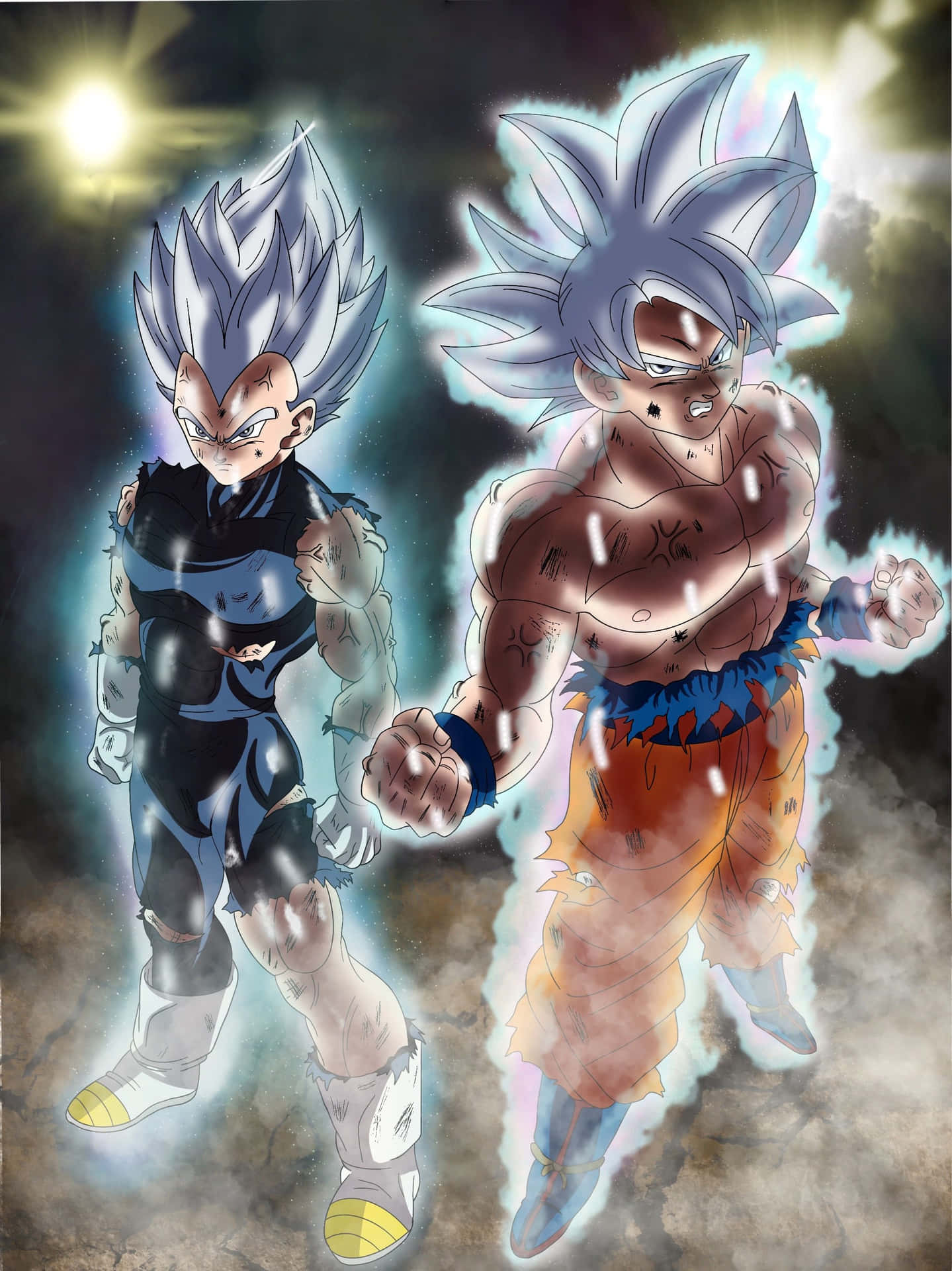 Vegeta Dan Goku Dalam Bentuk Ultra Instinct Wallpaper