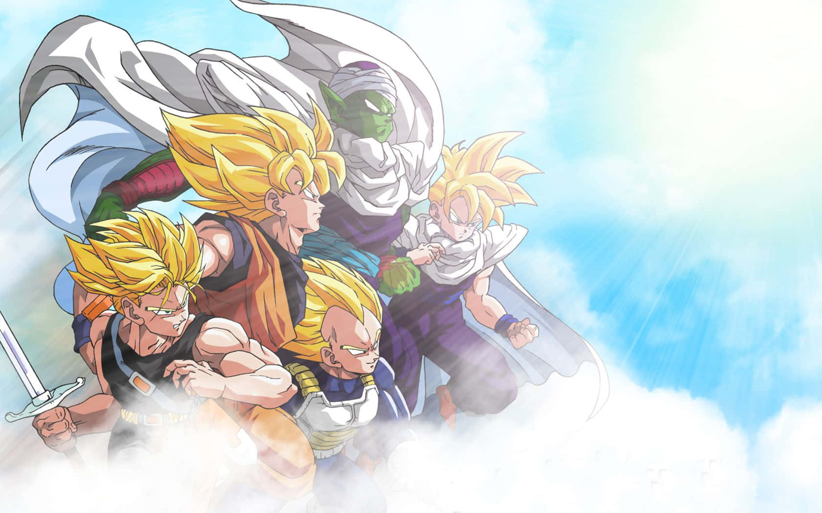 Vegeta En Trunks - Vader En Zoon Kracht Duo Achtergrond