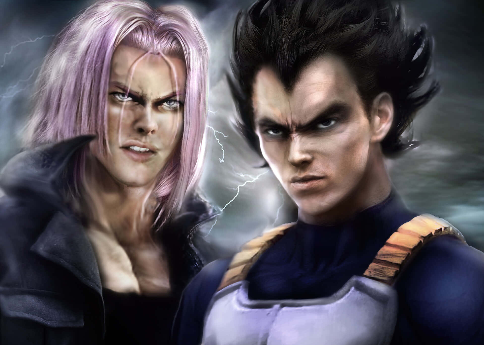 Powerful Father-Son Duo Vegeta and Trunks Wallpaper