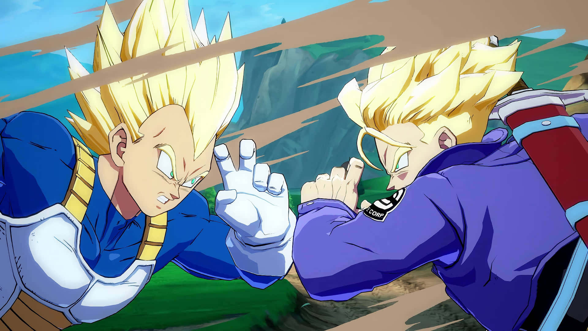 Download Vegeta And Trunks In Action Wallpaper 9760