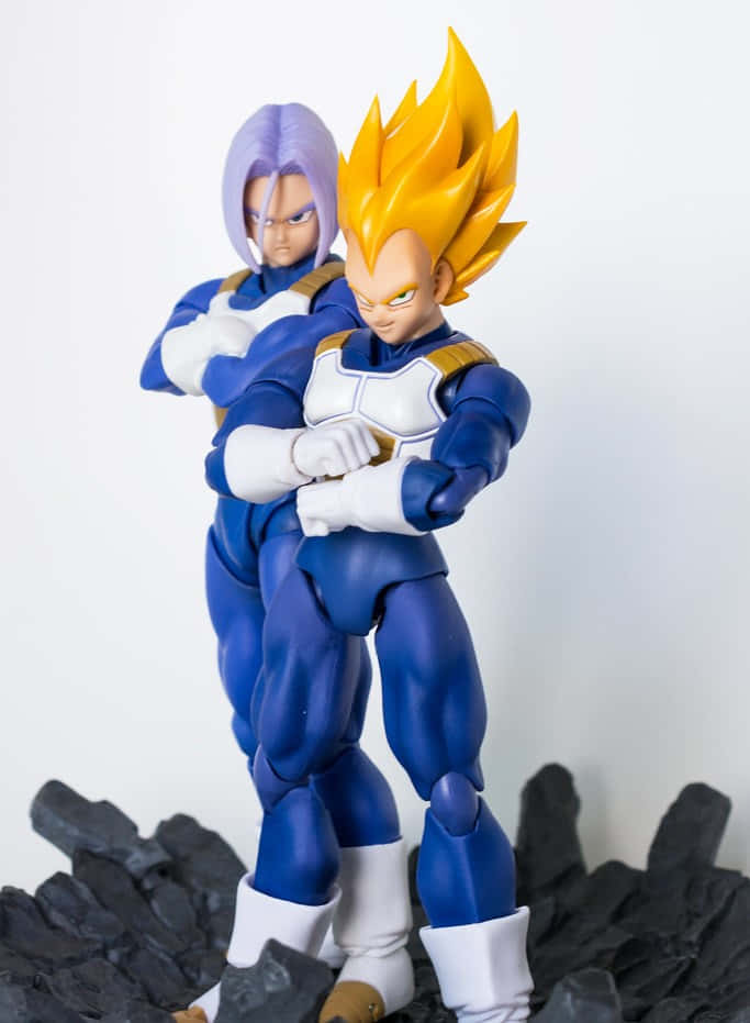 Father-Son Moment with Vegeta and Trunks Wallpaper