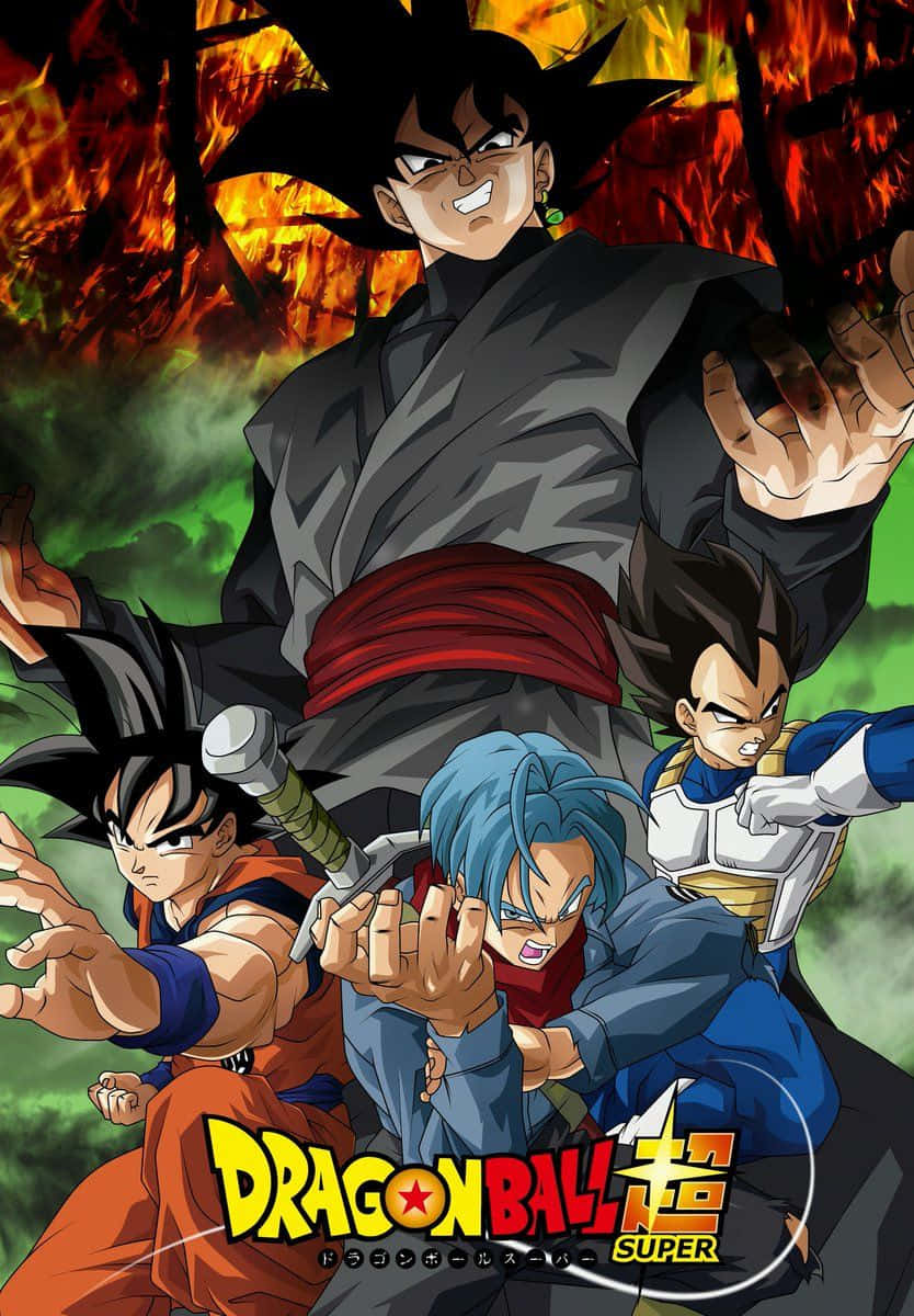 Vegeta and Trunks showcased in intense battle poses Wallpaper