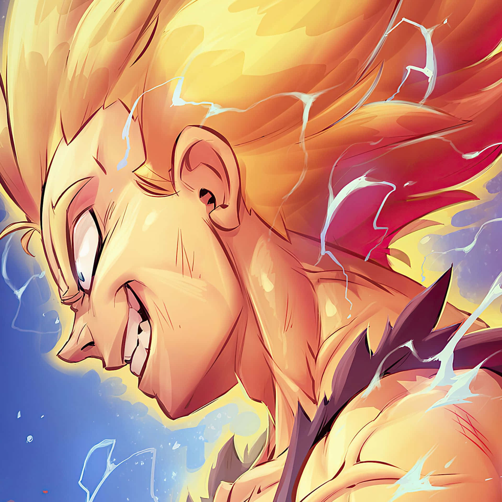 Dynamic Vegeta Art in Action Wallpaper