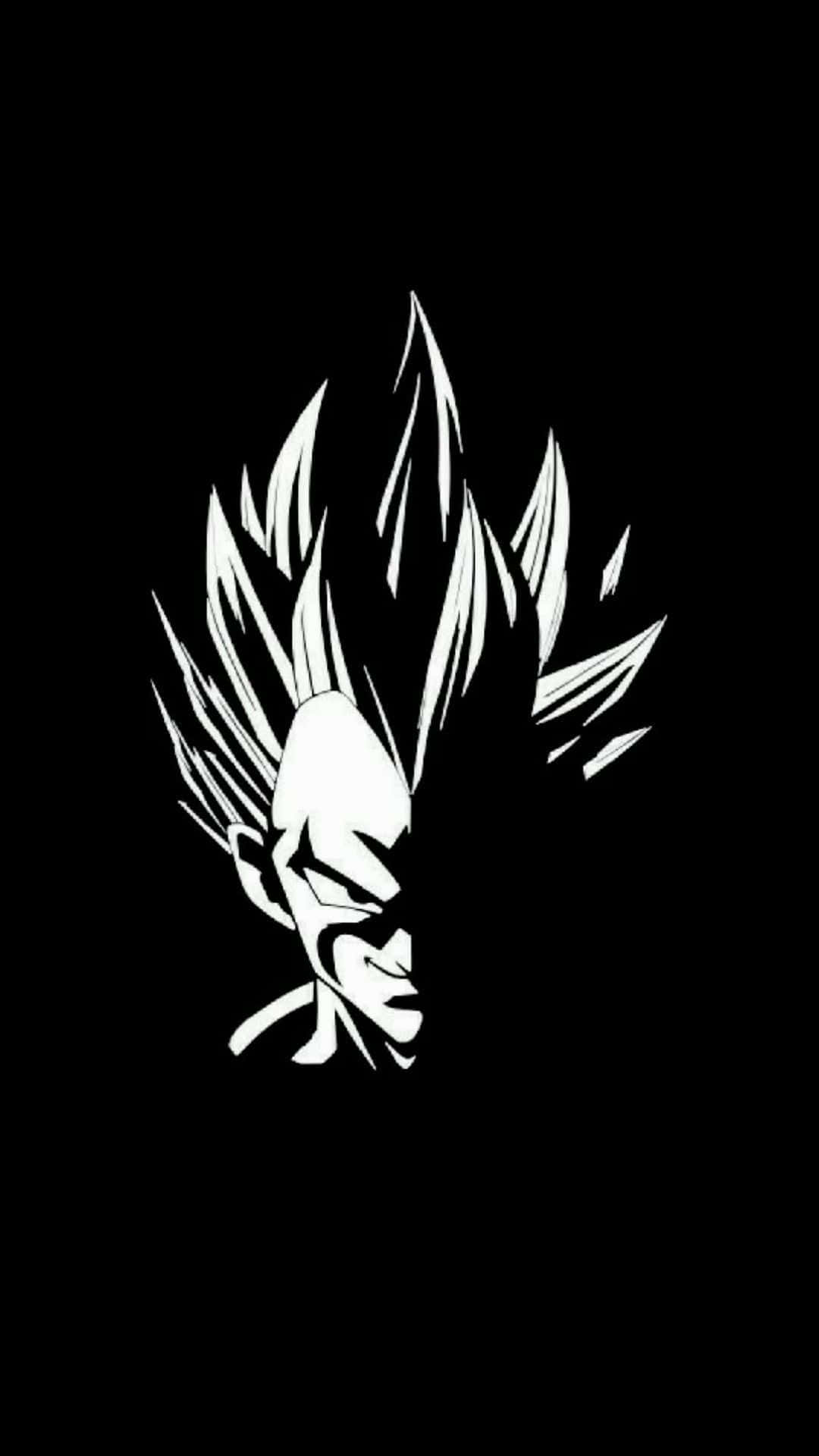 "The Prince of All Saiyans, Vegeta, in Black and White" Wallpaper