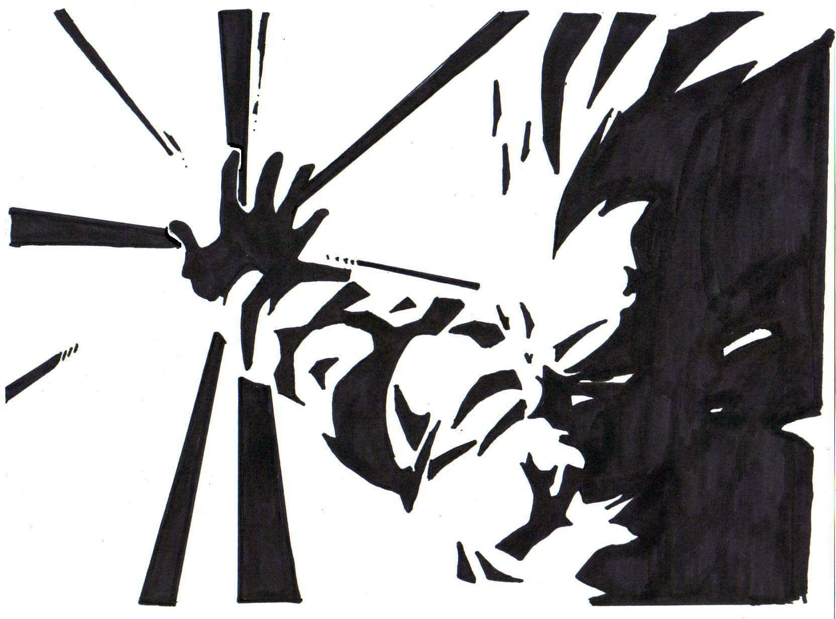 Den intensive magt af Vegeta i sort og hvid. Wallpaper