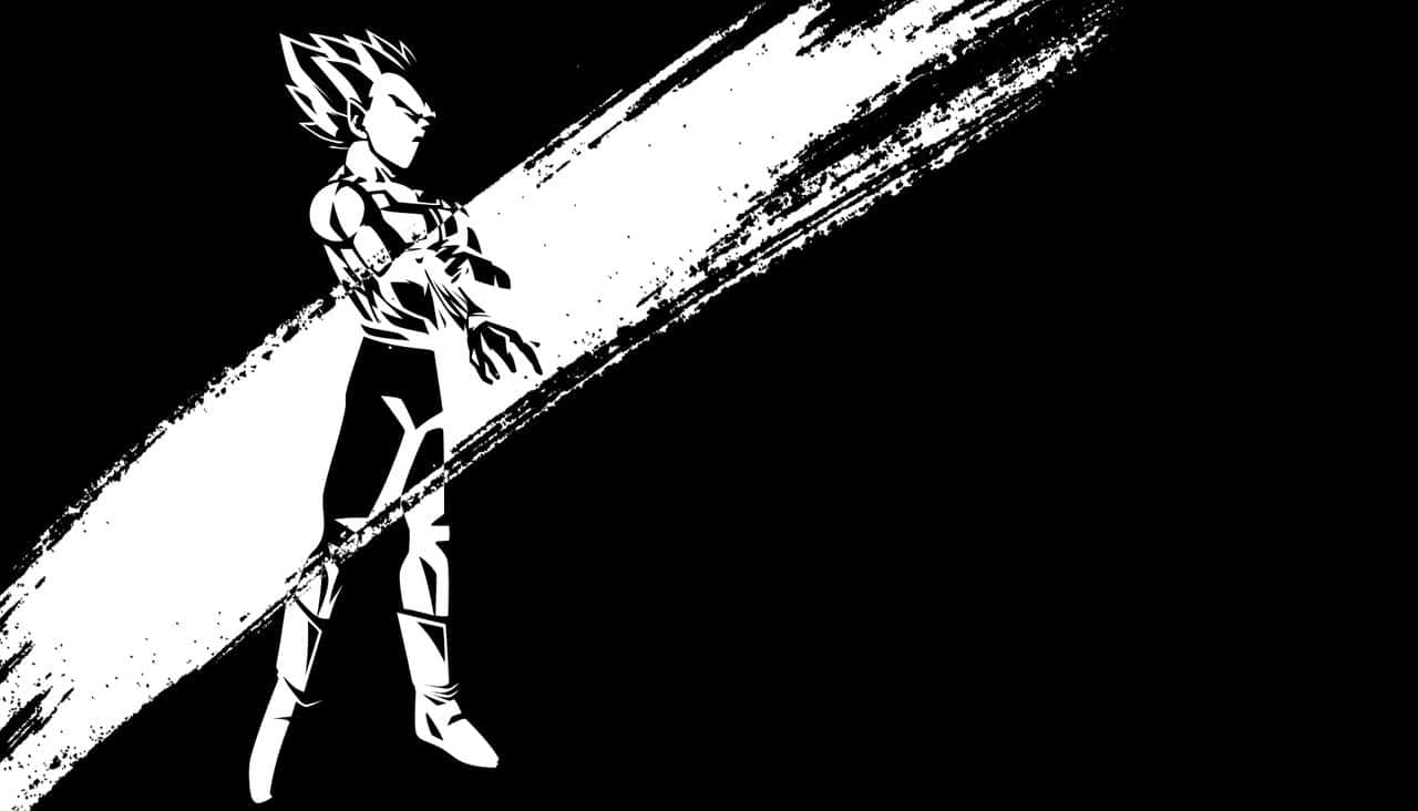 Lord Vegeta in Black and White Wallpaper
