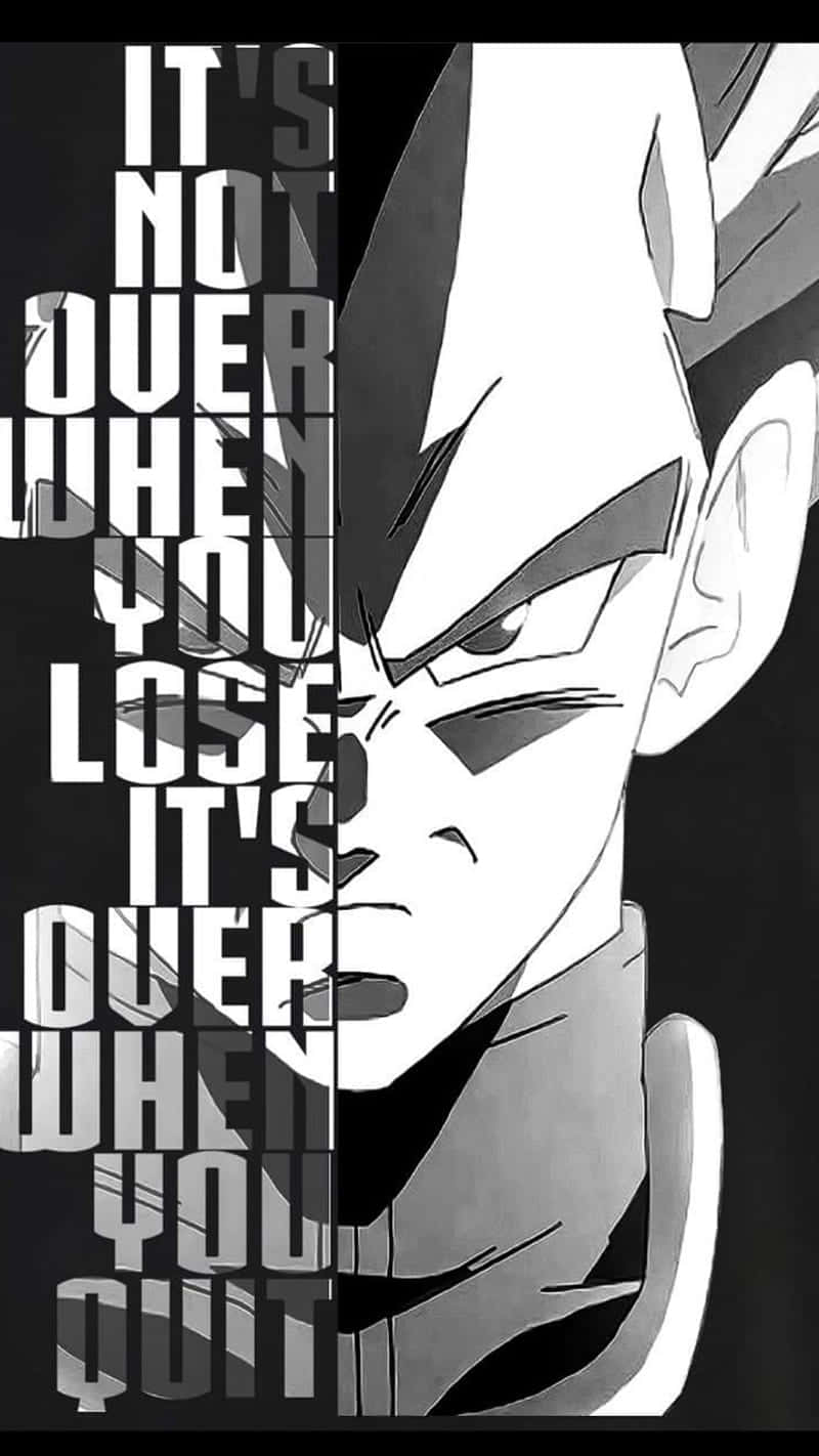 The intensity of Vegeta's black and white transformation Wallpaper
