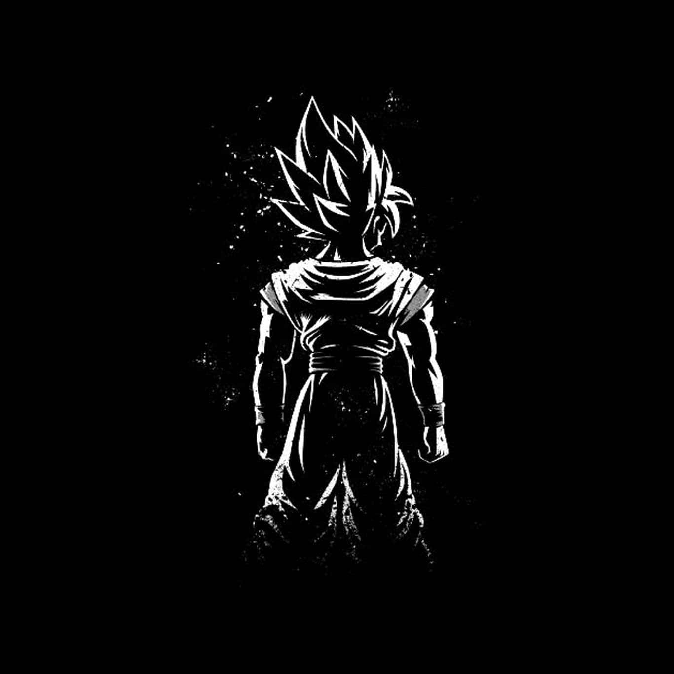 Den ikoniske karakter Vegeta fra anime Dragon Ball Z i sort og hvid Wallpaper